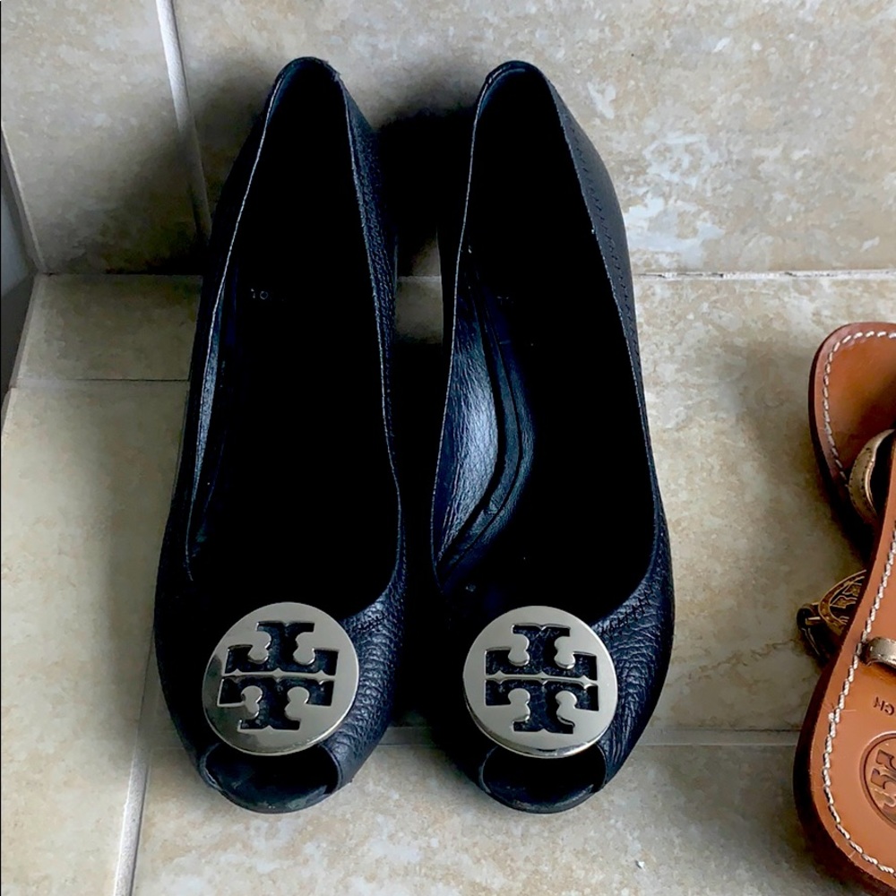 Tory Burch peep toe wedge